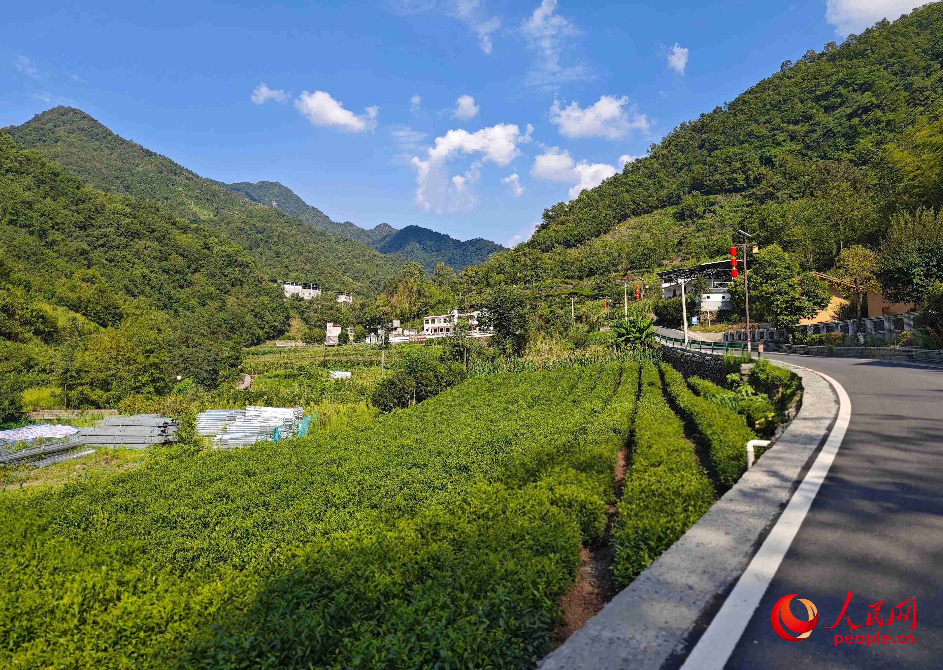 里端溝旁的鳳凰村。人民網(wǎng)記者 黃鈺攝